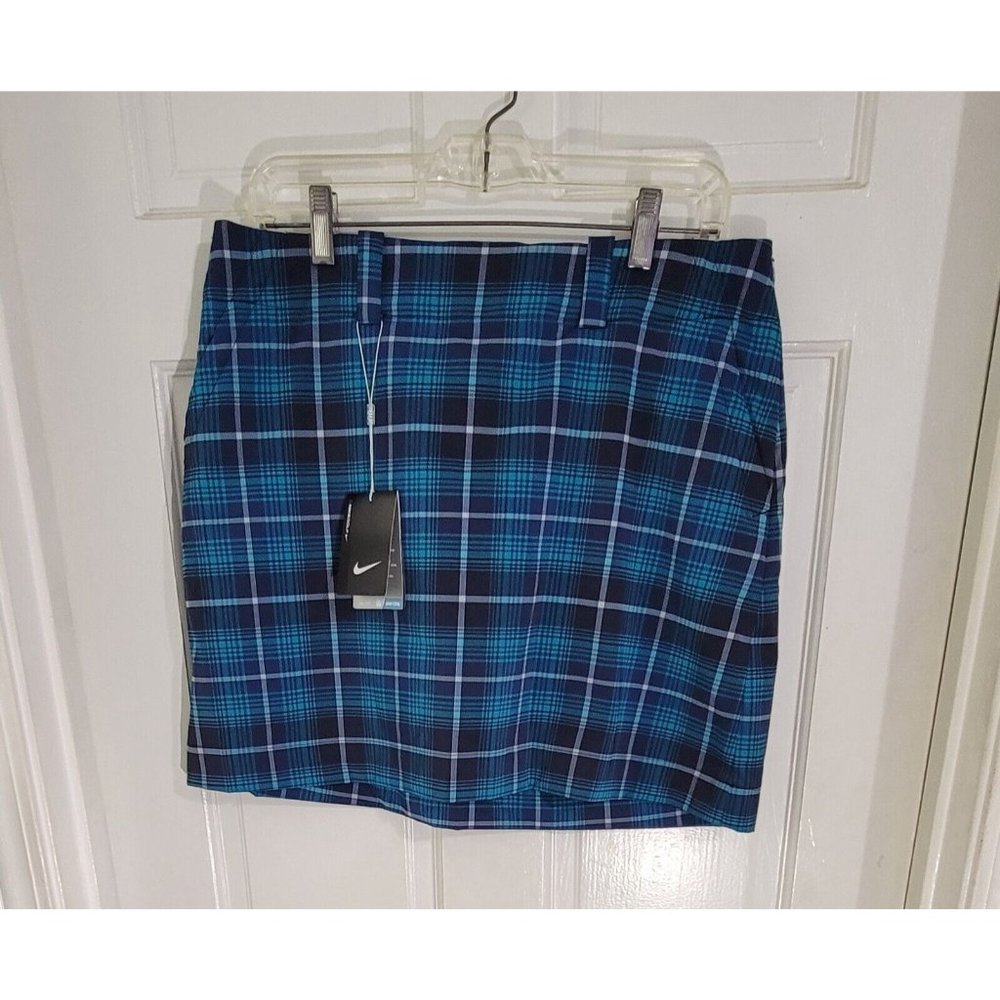 Nike Golf Women's Athletic Skirt w/ Shorts Dri-Fit Plaid Blue Size 10 NEW w/ Tag - Picture 4 of 16